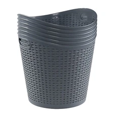 Idotry 40L Clothes Laundry Basket Plastic Storage Bushel Hamper w/ Handle, 6Pack