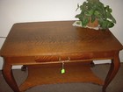 Antique Oak Library Table Desk Refinished Quarter sawn Oak 1900's  Cast Brass 42 — photo 1