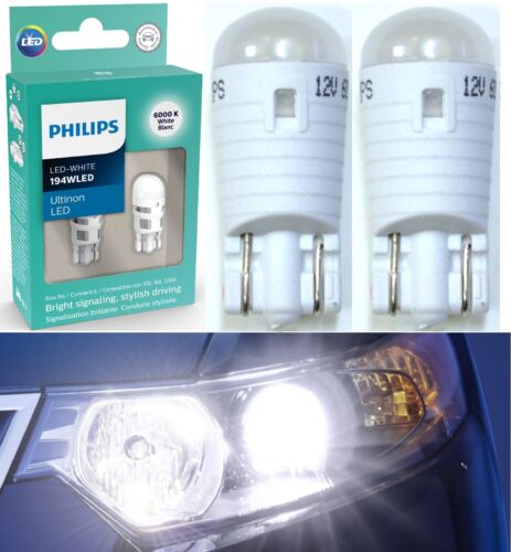 Philips Ultinon LED Light 12961 194 White Two Bulb Rear Side Marker Upgrade Lamp - Foto 1 di 12