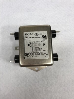 Corcom EMI Filter 20VK1 Power Line Filter, NEW