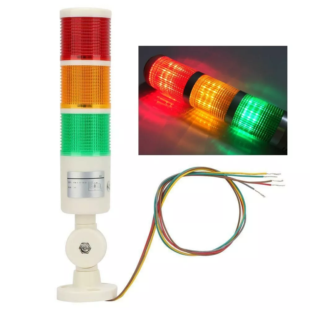 Heavy Duty Industrial Stack Light with Buzzer Alarm Red Orange Green 12V