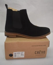 Crevo Denham Chelsea Boot Black Leather Suede Ankle Boot Black Mens 12 Medium