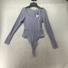 Calvin Klein Women's Long Sleeve Thong Bodysuit Lavender Size S