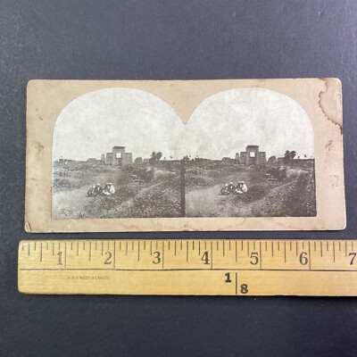 Road to Karnak Egypt Stereoview Francis Frith Salt Print Antique c1850s Y862