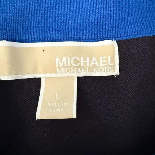 Michael Kors Women’s Boatneck Long Sleeve Sweater Sz L Nautical Black White Blue - Picture 6 of 13