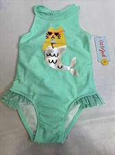 Cat Jack One PC Swimsuit Bathing Beach Pool Swim UPF 50 Sz 18 M Mermaid Kitty