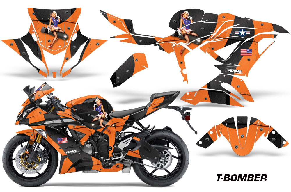 Street Bike Graphic Stickers Decals For Kawasaki Ninja ZX6R 636 13