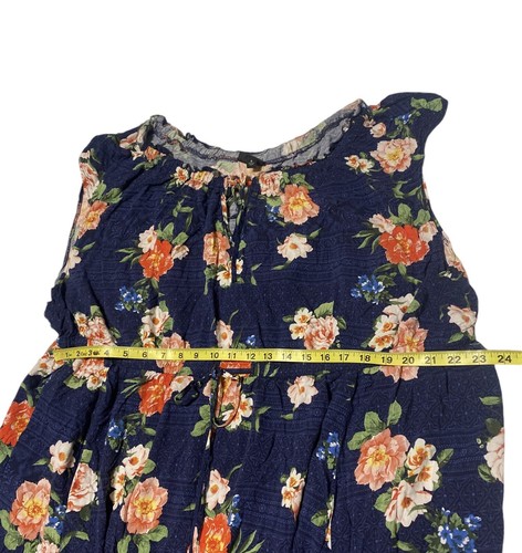 Torrid Off Shoulder Floral Dress Women’s 6/6X Blue Sleeveless Drawstring Comfort - Picture 9 of 15