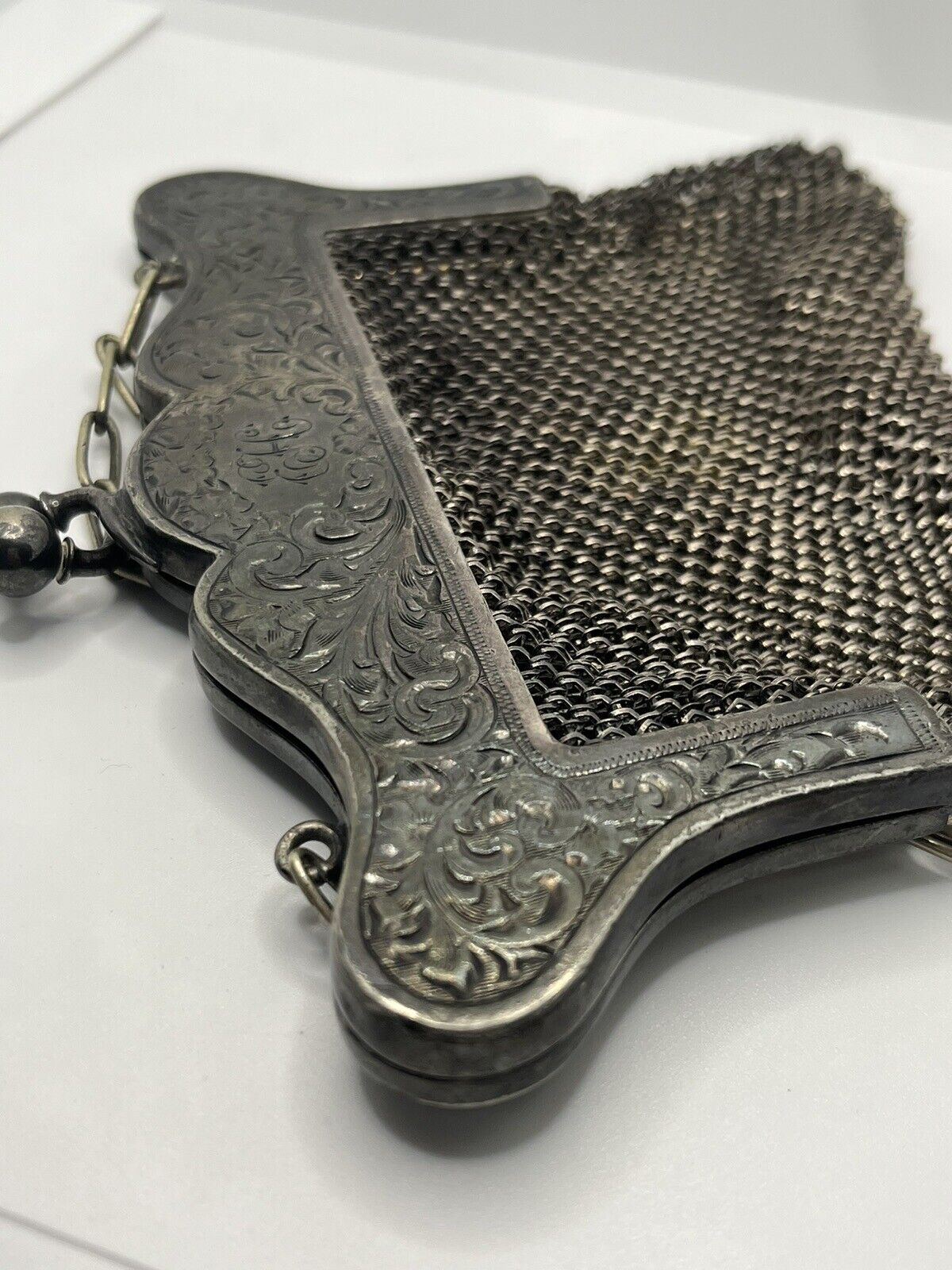Art Nouveau Era G SILVER Chain Mail Handbag Purse… - image 13