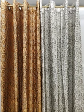 Corina Knitted Heavyweight Modern Jacquard Grommet Panel Pair 104”Wx84”L