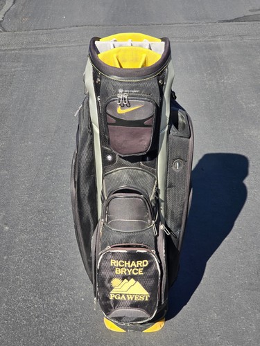 Bolsa de golf Nike Performance Cart 14 vías negra amarilla personalizada - Imagen 3 de 13