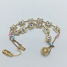 Vintage 14K Gold Retro Baby Name Bracelet 7 inch 16.8 gram