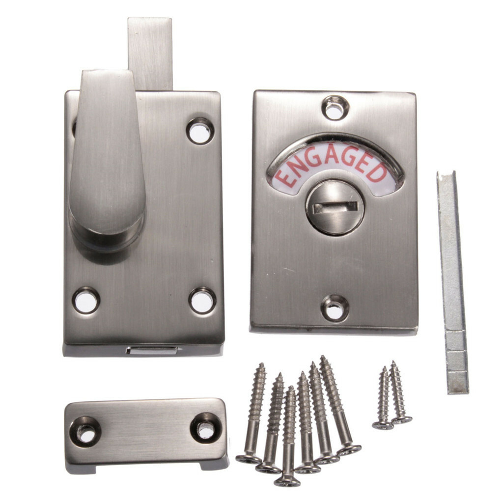 Edelstahl Türschloss Mit Rot-grüner Belegtanzeige - Ideal Für WC-Trennwände Und öffentliche Toiletten