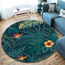 3D Dark Green Leaves Petals NAO5835 Game Rug Mat Elegant Photo Carpet Mat Fay