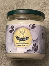 FEATHER FRESH Blunteffects Odor Eliminating Candle 15 oz. Glass Jar Soy Wax