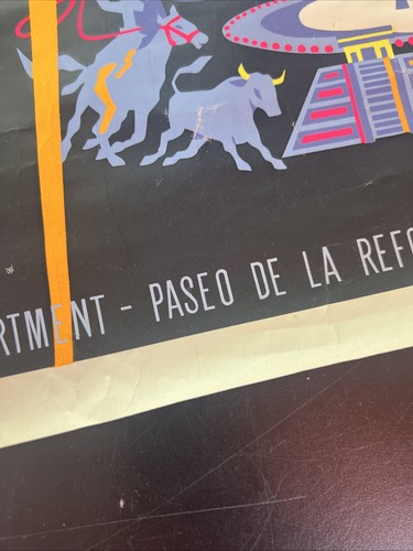 VTG Original Travel Poster Mexico The Flying Pole Dance 36”x27” Great Colors! - Picture 5 of 24