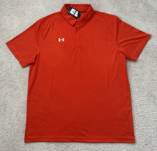 NWT Under Armour UA Men's Loose Fit Golf Polo Shirt Orange Short Sleeve Sz XL