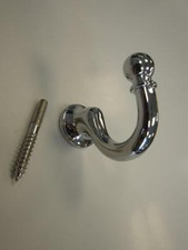 Zierhaken, Raffhaken Metall   verchromt  35x19mm