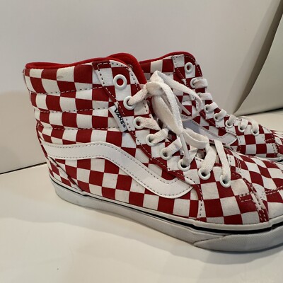Vans Filmore High top Platform Sneaker Tonal Checkerboard Red