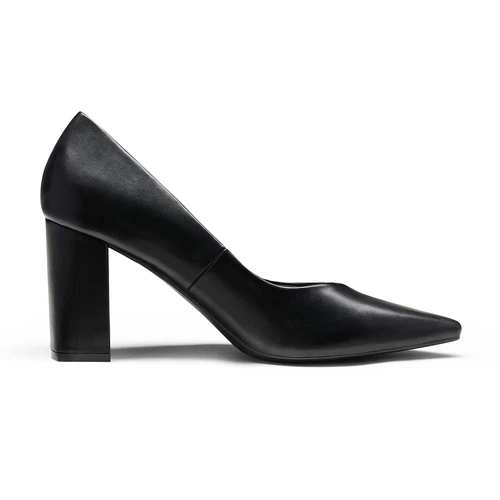 Women Pump Shoes Chunky High Block Heel Pointed Toe Wedding Party Slip On Dress - Picture 22 of 23