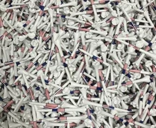 100 USA Flag Pride Sports 3 1/4" Evolution White Golf Tees Flag Logo -Free Ship