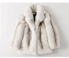 Korean Mens Winter Warm Lapel Faux Fox Fur Loose Fit Coat Parka Jackets Outwear