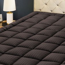 King Mattress Pad Quilted Fitted Mattress Protector Cooling Pillow Top Mattre...