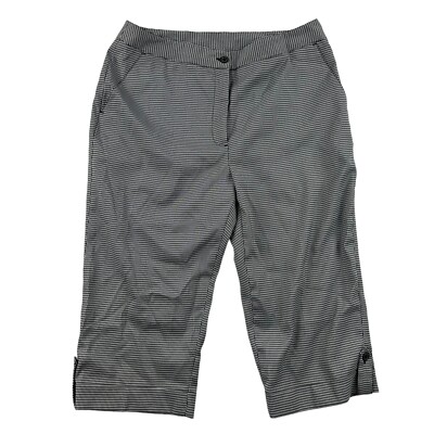 EP Pro Black White Houndstooth Capri Pants Polyester Spandex