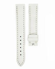 Authentic NEW CHOPARD Happy Sport White Croco Leather Watch Strap Band 15 x 14mm