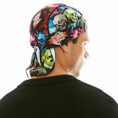 Foaincore Confezione Da 8 Cappellini Per Casco Da Uomo, Anti-sudore Doo Rags, Per Ciclismo, Moto, Bandana (stile Brillante - Foto 2