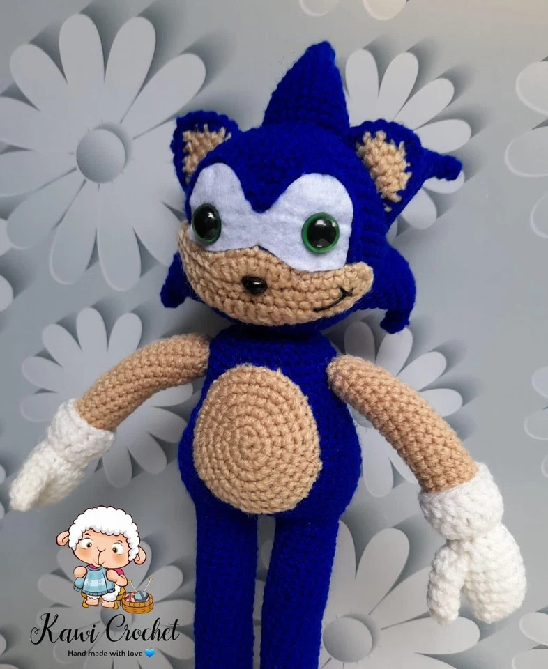 Amigurumi crochet stuffed toy  SONIC baby toy handmade kids toy gift for baby - Image 2 of 3