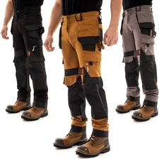 Mens Construction Work Pants Heavy Duty Cordura Cargo Workwear Utility Trousers