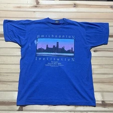 Vintage 90s Smithsonian Institution "The Castle" Single Stitch Shirt Size Large 
