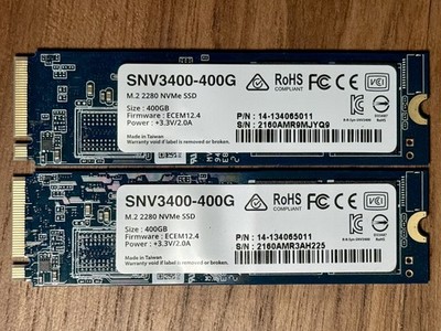 2 X Two Synology SNV3400-400G 400GB M.2 2280 NVMe PCIe Internal SSD - Used 800GB