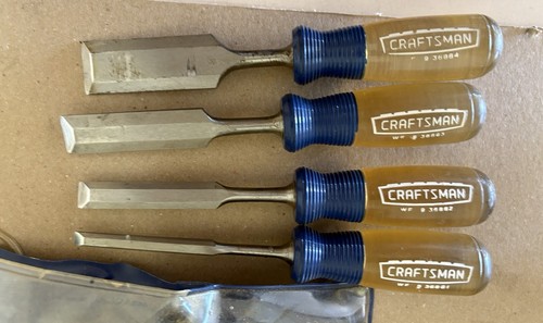 Vintage Sears Craftsman 4 Piece Wood Chisel Set No. # 9 36807