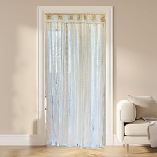 Lace Closet Curtain for Open Closet Boho Macrame Cotton Doorway Curtain Priva...