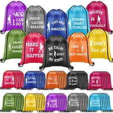60 Pcs Thank You Gift Bags Drawstring Backpack Employee Appreciation Sports Sack