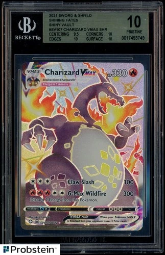 2021 Pokemon SWSH Shining Fates #SV107 FA Charizard VMAX BGS 10 PRISTINE