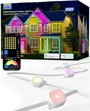 Gefolly Permanent Outdoor Lights Pro, 100ft with 60 RGBW 100ft, White 