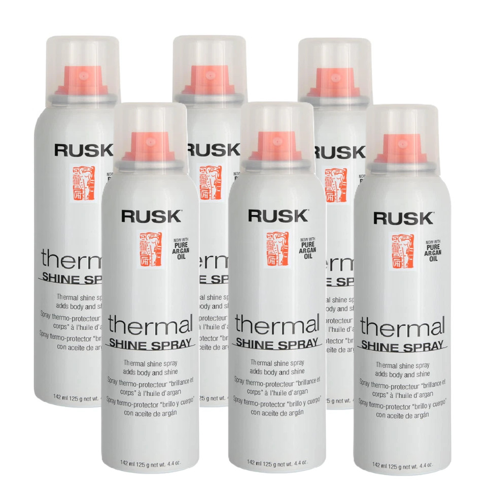 6 PACK  Rusk Thermal Shine Spray 4.4oz / 142ml ( 6 Pack )