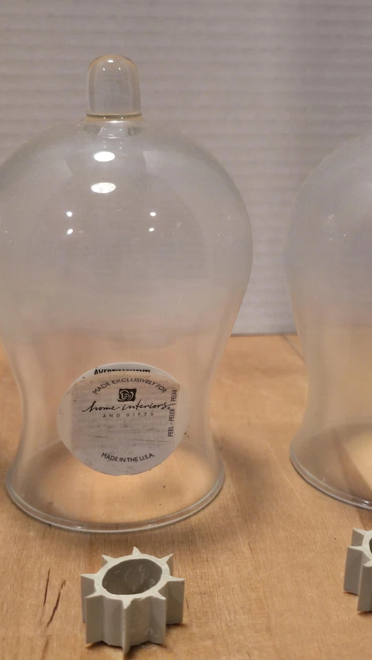 Juego de 4 globos portavelas de vidrio transparente tazas votivas interiores del hogar EE. UU. Foto 4 de 4