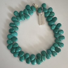 Turquoise Gemstone Teardrop Beads Statement Beaded Necklace