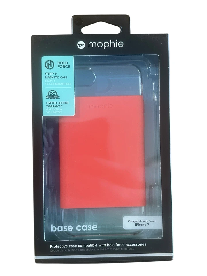 NUEVO GENUINO Mophie iPhone 8 y 7 Base Magnética Funda CORAL Hold Force Folio/Cartera Foto 3 de 4