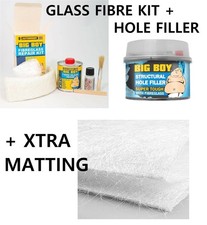 Fibreglass Resin Kit + Glass Fibre Hard Filler Xtra Matting Flexi Hole Car Boat