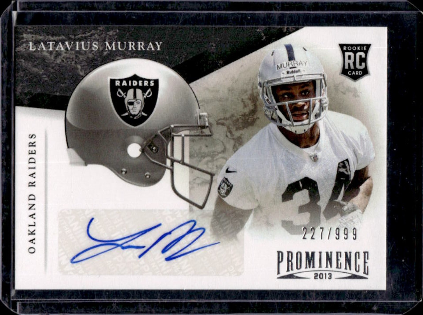 Latavius Murray Panini Prominence #211 Rookie Helmet Autograph