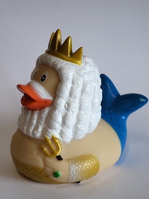 Ente Badeente Quietschente Gummiente Geschenkidee Neptun / Poseidon