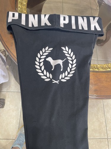 Y2K PINK Victoria’s Secret Logo Fold Over Waist Yoga Women M Crop Capri Legging - Bild 14 von 21