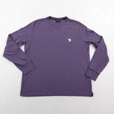Paul Smith Shirt Mens XL Blue Long Sleeve Zebra Logo Crewneck Crewneck Tee