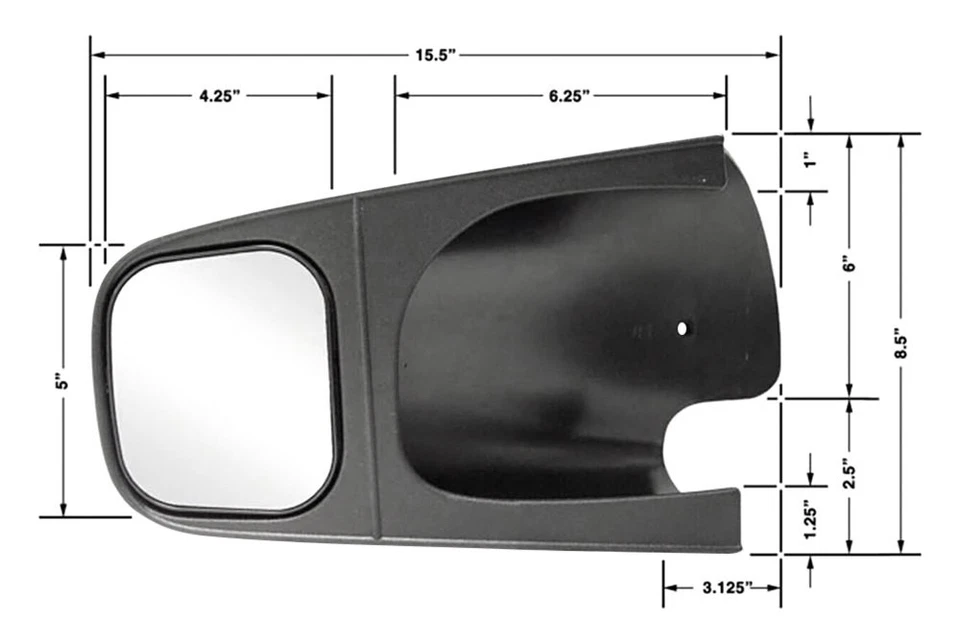 For Dodge Ram 2500 98-02 Driver & Passenger Side Towing Mirror Extension Set Foto 2 de 3
