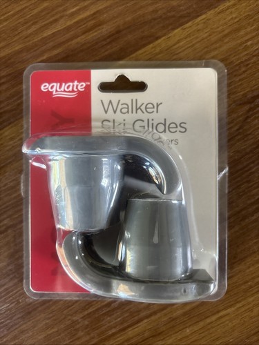 Equate Walker Ski Glides Gray 1 Pair Upturned Front Lip Walker Accessories *NEW*